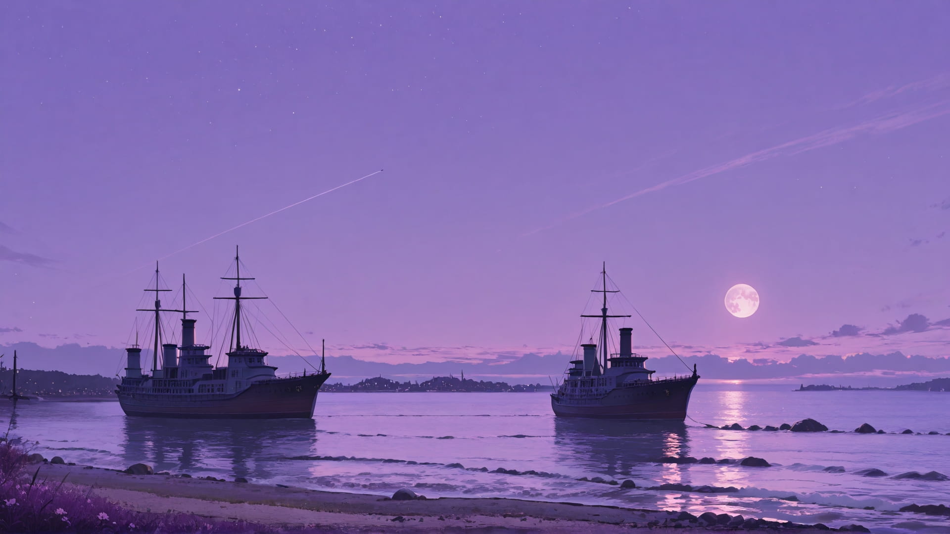 Purple Afternoon Sea Hormuz smartphone wallpaper free download, vertical 16:9 format, Purple, Afternoon, Sea, Spring 001