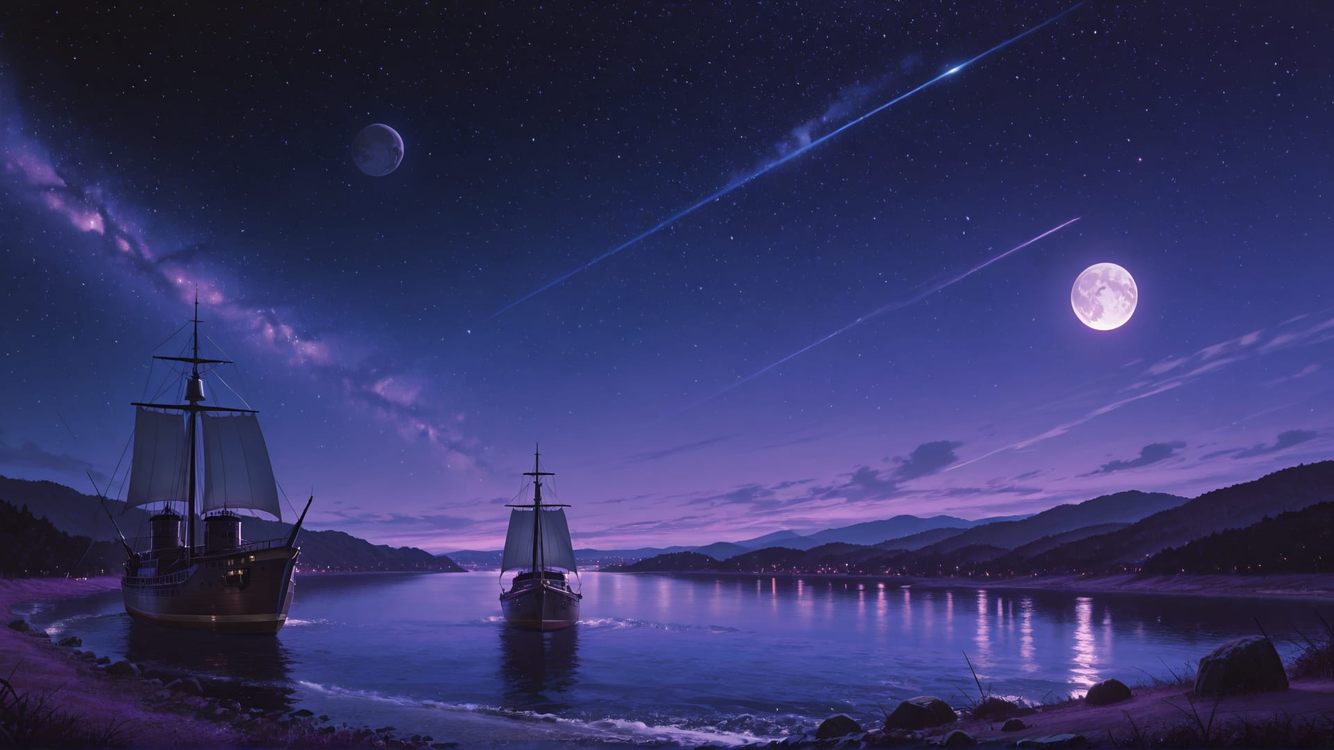 Purple Night Sky Hormuz smartphone wallpaper free download, vertical 16:9 format, Purple, Night, Sky, Summer 001