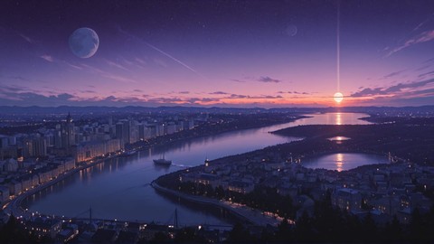 Purple Sunset City Hormuz smartphone wallpaper free download, vertical 9:16 format, Purple, Sunset, City, Winter 001