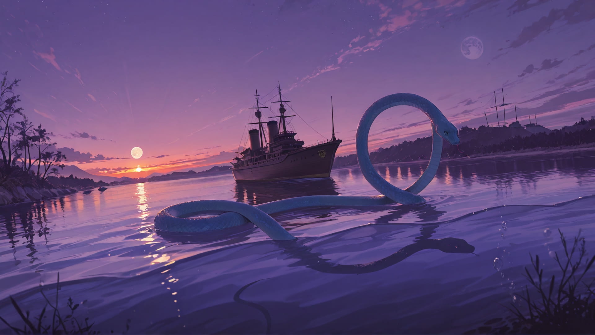 Purple Sunset Sea Hormuz smartphone wallpaper free download, vertical 16:9 format, Purple, Sunset, Sea, Spring