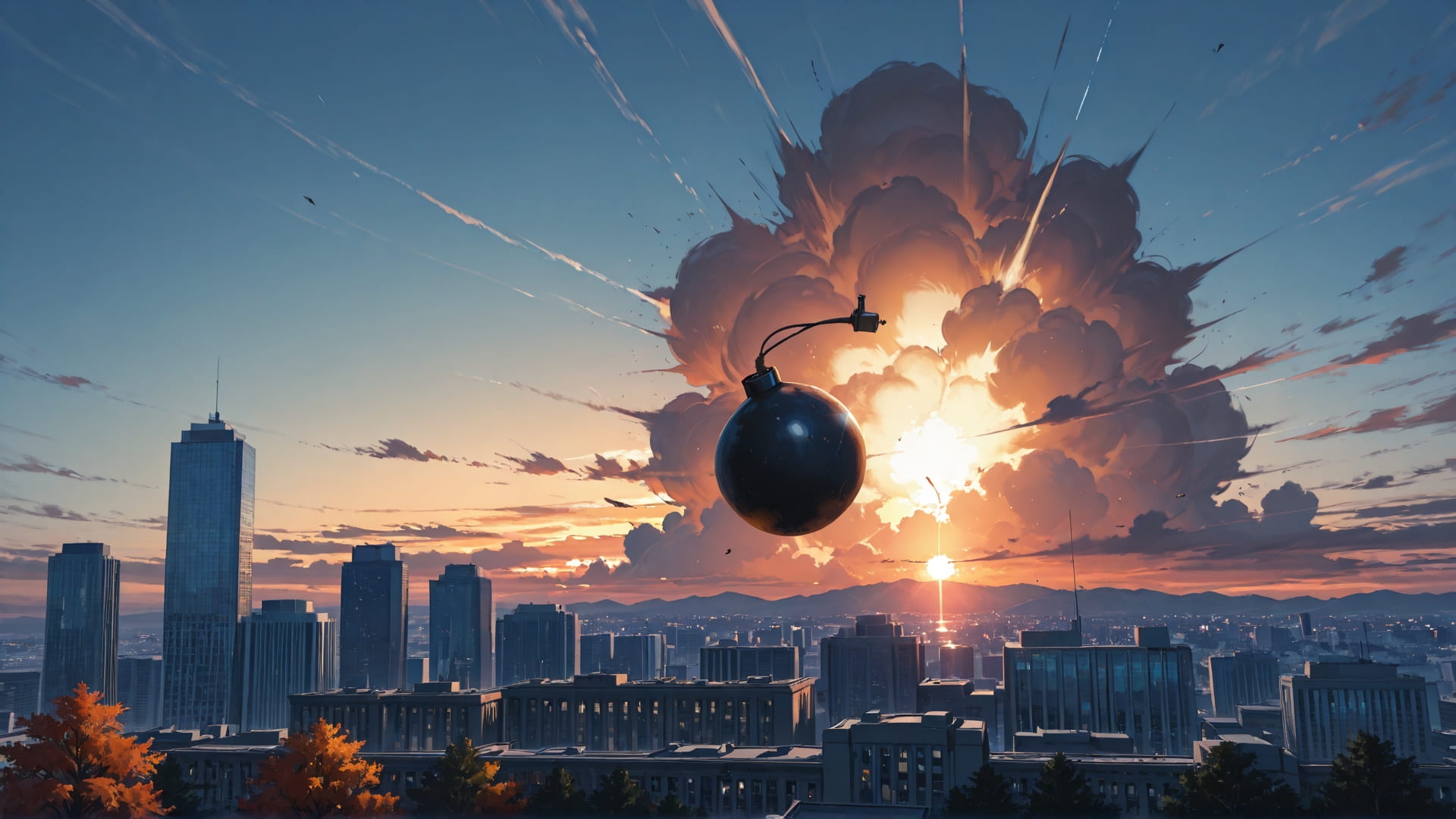 Blue Sunset City Iran smartphone wallpaper free download, vertical 16:9 format, Blue, Sunset, City, Autumn 001