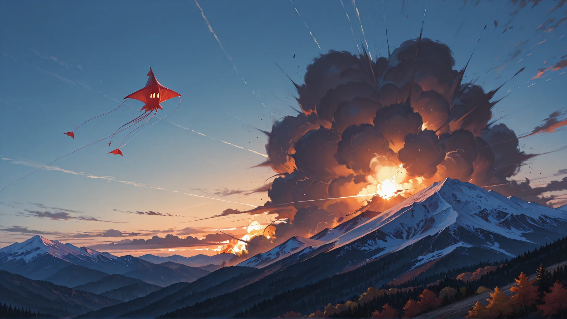 Blue Sunset Mountain Iran smartphone wallpaper free download, vertical 16:9 format, Blue, Sunset, Mountain, Autumn