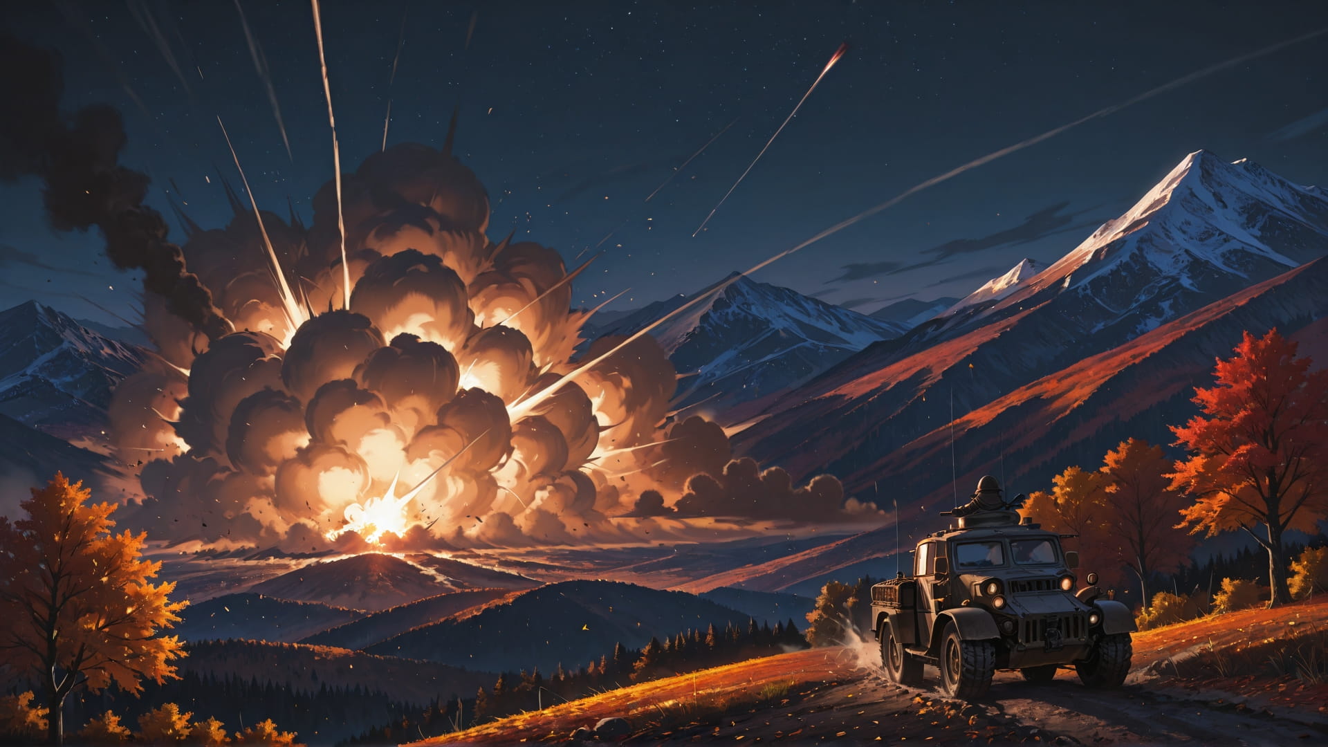 Brown Night Mountain Iran smartphone wallpaper free download, vertical 16:9 format, Brown, Night, Mountain, Autumn 001