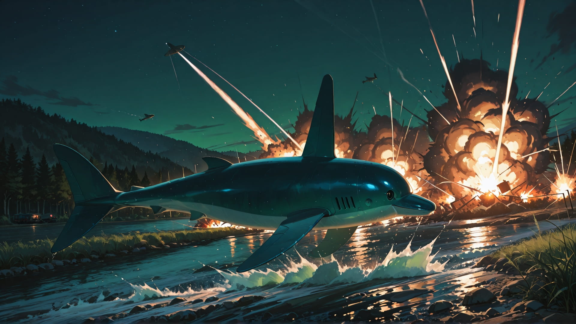 Green Night Sea Iran smartphone wallpaper free download, vertical 16:9 format, Green, Night, Sea, Spring