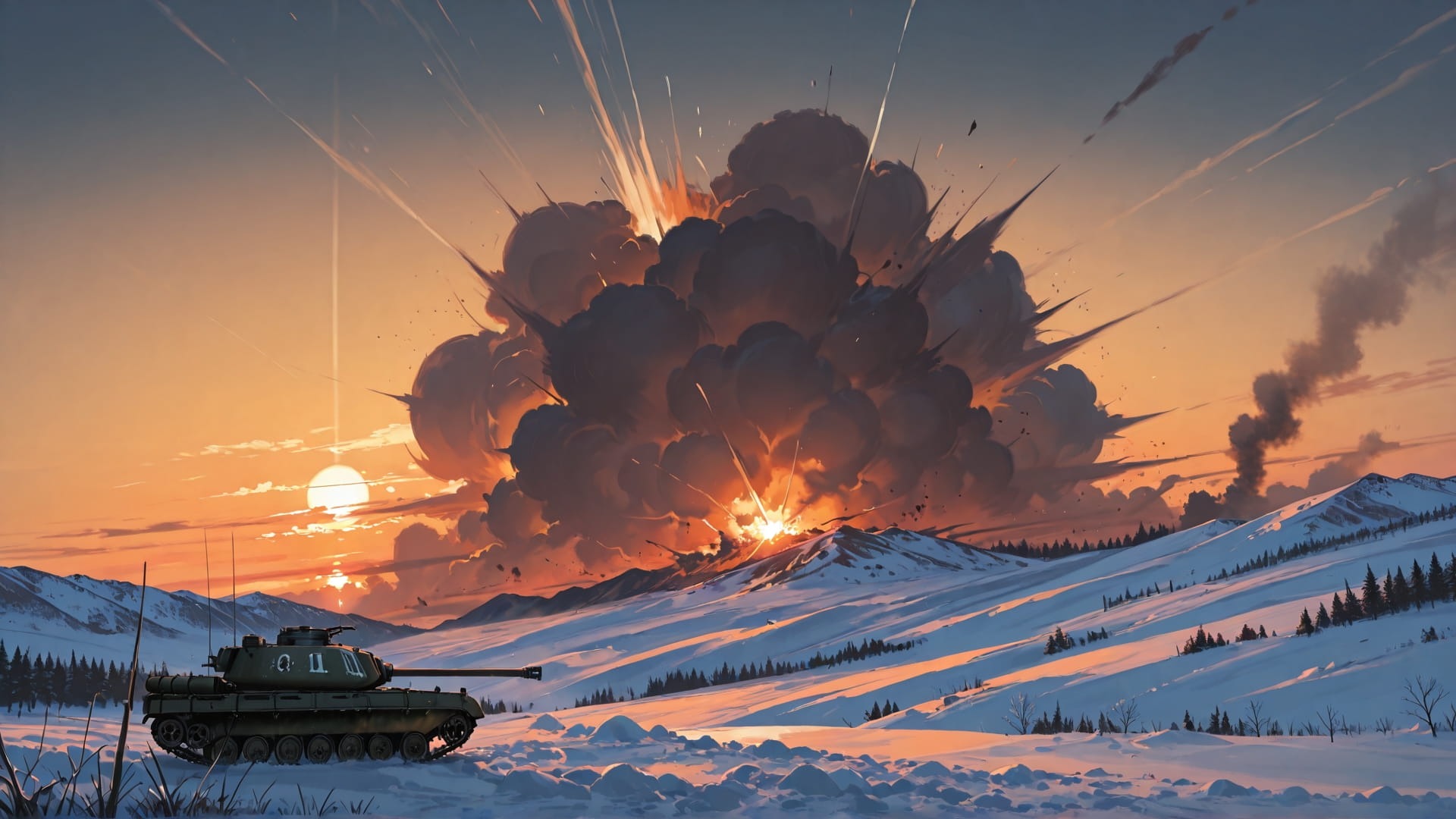 Orange Sunset Sky Iran smartphone wallpaper free download, vertical 16:9 format, Orange, Sunset, Sky, Winter 001