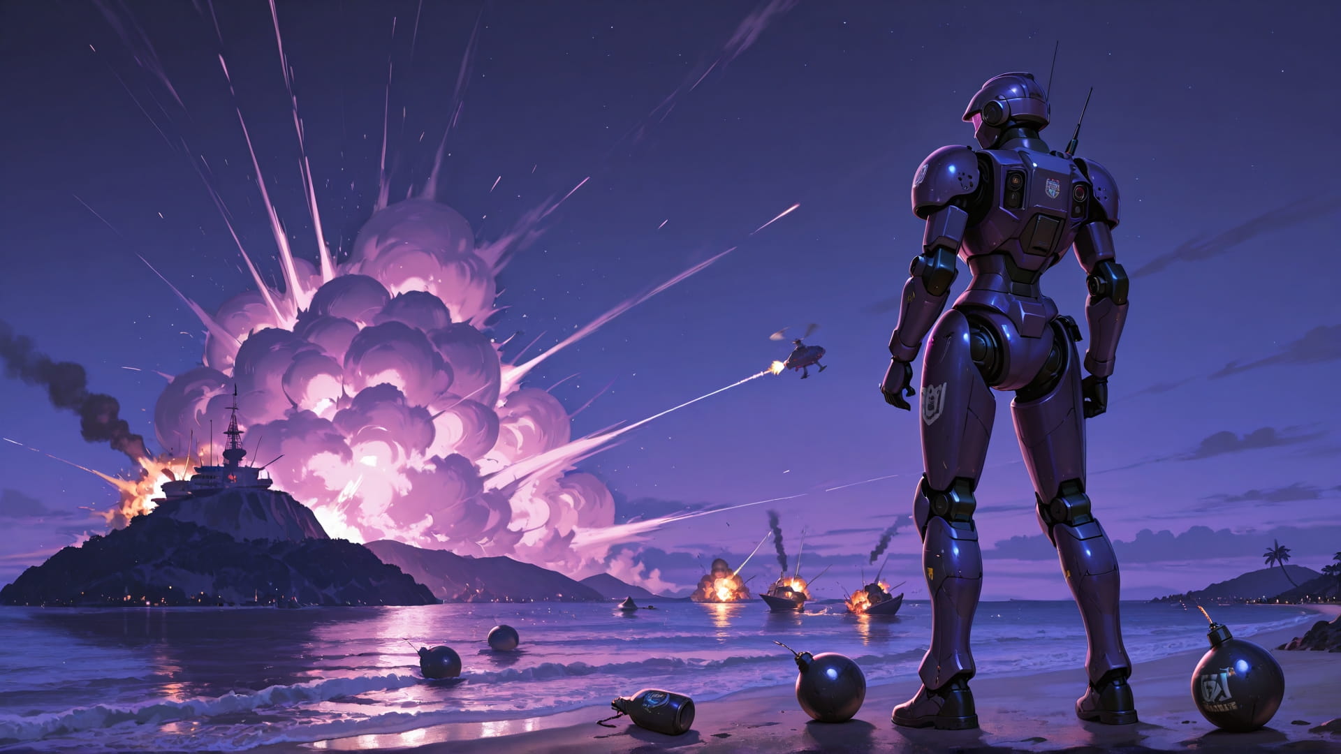 Purple Night Sea Iran smartphone wallpaper free download, vertical 16:9 format, Purple, Night, Sea, Summer