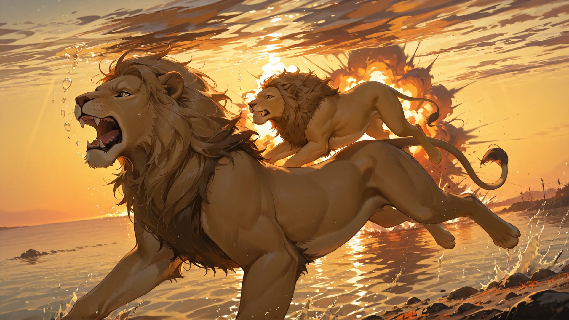 Yellow Sunset Sea Iran smartphone wallpaper free download, vertical 16:9 format, Yellow, Sunset, Sea, Autumn