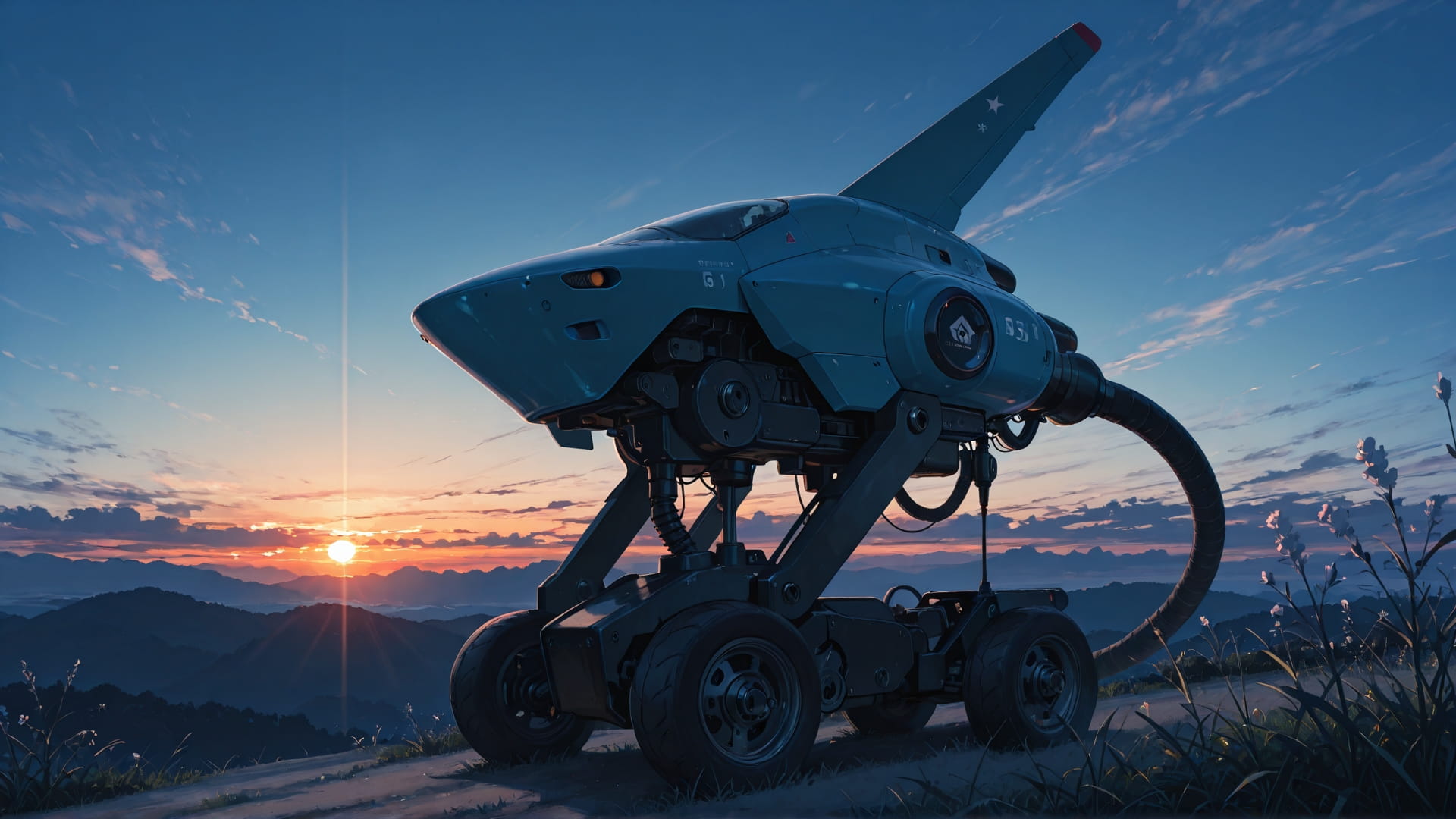 Blue Sunset Sky Japanese smartphone wallpaper free download, vertical 16:9 format, Blue, Sunset, Sky, Spring