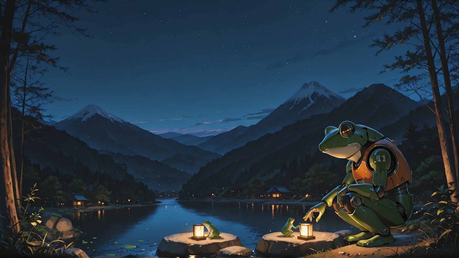 Brown Night Mountain Japanese smartphone wallpaper free download, vertical 16:9 format, Brown, Night, Mountain, Spring