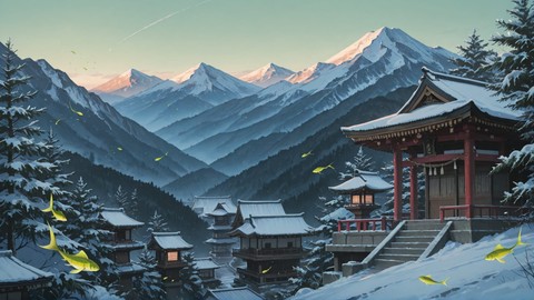 Green Afternoon Mountain Japanese smartphone wallpaper free download, vertical 9:16 format, Green, Afternoon, Mountain, Winter