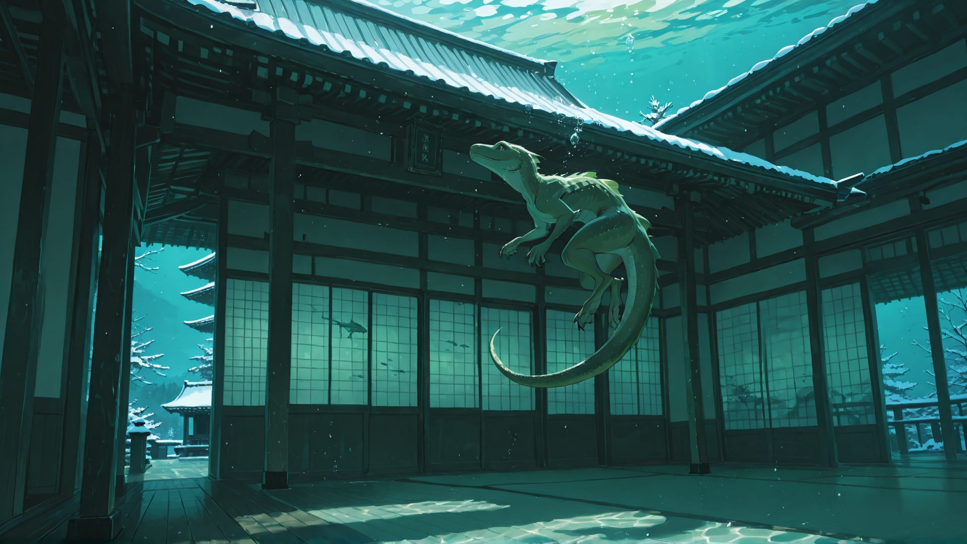 Green Afternoon Sea Japanese smartphone wallpaper free download, vertical 16:9 format, Green, Afternoon, Sea, Winter