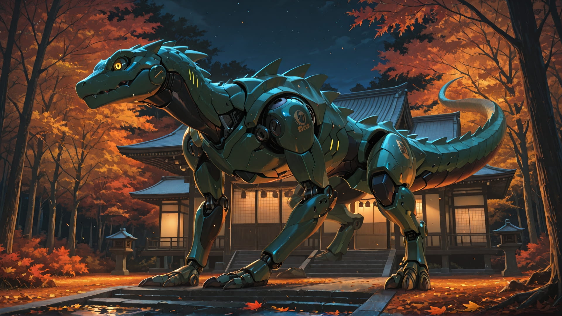 Orange Night Nature Japanese smartphone wallpaper free download, vertical 16:9 format, Orange, Night, Nature, Autumn