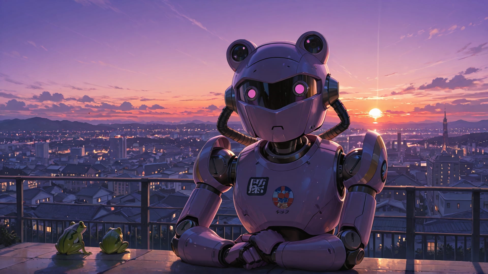 Purple Sunset City Japanese smartphone wallpaper free download, vertical 16:9 format, Purple, Sunset, City, Summer