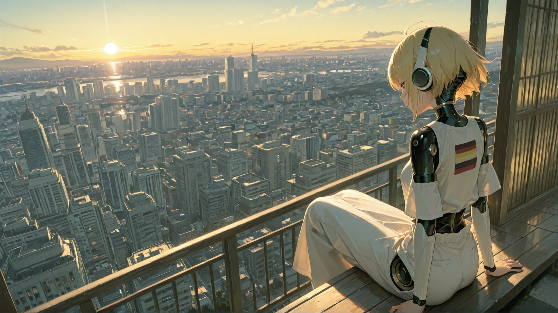 Yellow Afternoon City Japanese smartphone wallpaper free download, vertical 16:9 format, Yellow, Afternoon, City, Summer