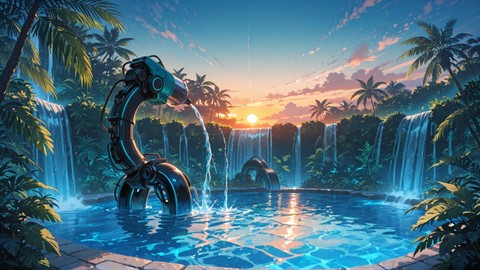 Blue Sunset Sky Jungle smartphone wallpaper free download, vertical 9:16 format, Blue, Sunset, Sky, Summer