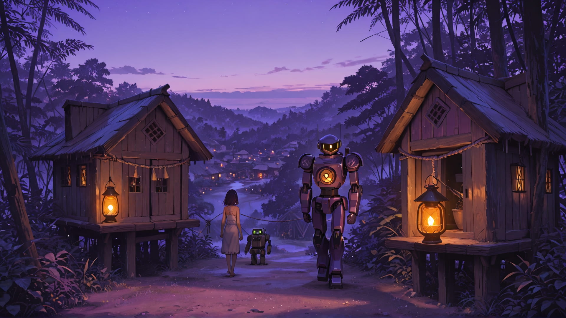 Purple Afternoon Sky Jungle smartphone wallpaper free download, vertical 16:9 format, Purple, Afternoon, Sky, Summer