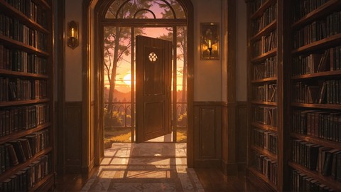 Orange Sunset Nature Library smartphone wallpaper free download, vertical 9:16 format, Orange, Sunset, Nature, Spring 001