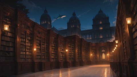 Red Night City Library smartphone wallpaper free download, vertical 9:16 format, Red, Night, City, Summer