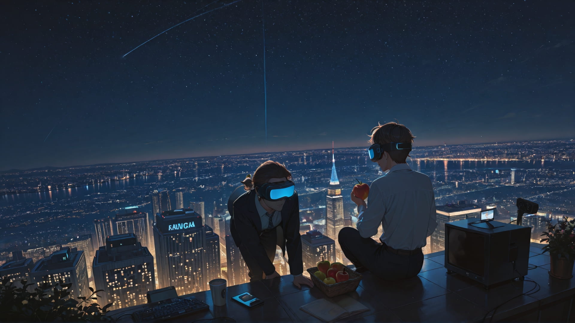 Brown Night City MR smartphone wallpaper free download, vertical 16:9 format, Brown, Night, City, Spring 001