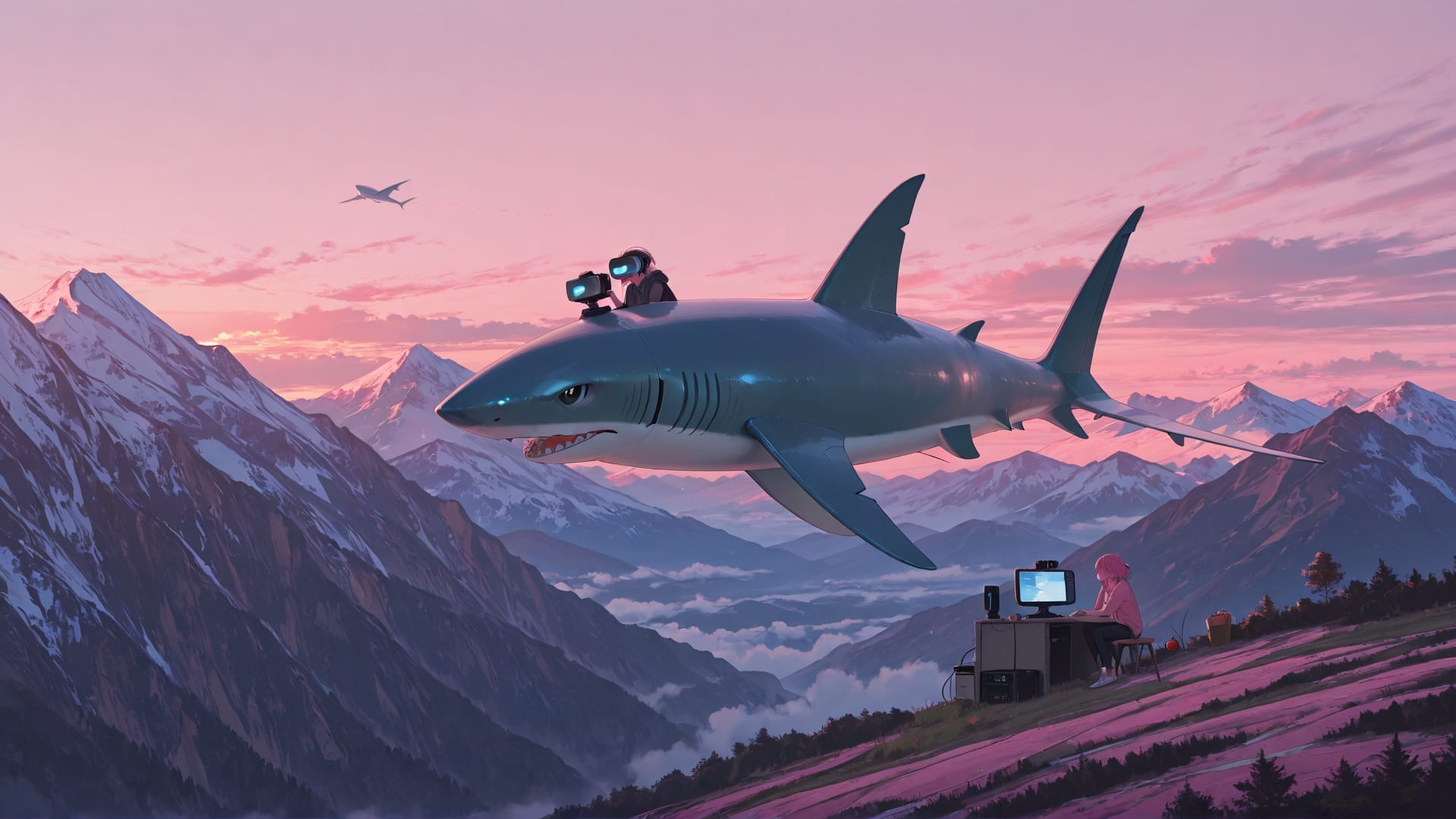 Pink Afternoon Mountain MR smartphone wallpaper free download, vertical 16:9 format, Pink, Afternoon, Mountain, Summer