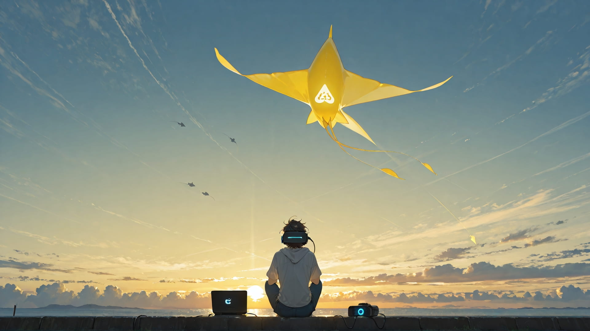 Yellow Afternoon Sky MR smartphone wallpaper free download, vertical 16:9 format, Yellow, Afternoon, Sky, Summer