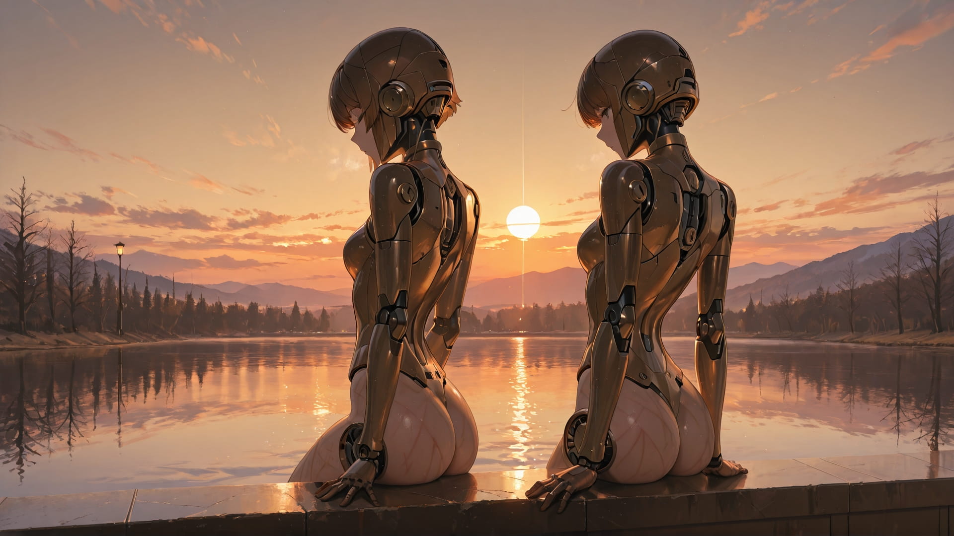 Brown Sunset Sea Marble smartphone wallpaper free download, vertical 16:9 format, Brown, Sunset, Sea, Winter