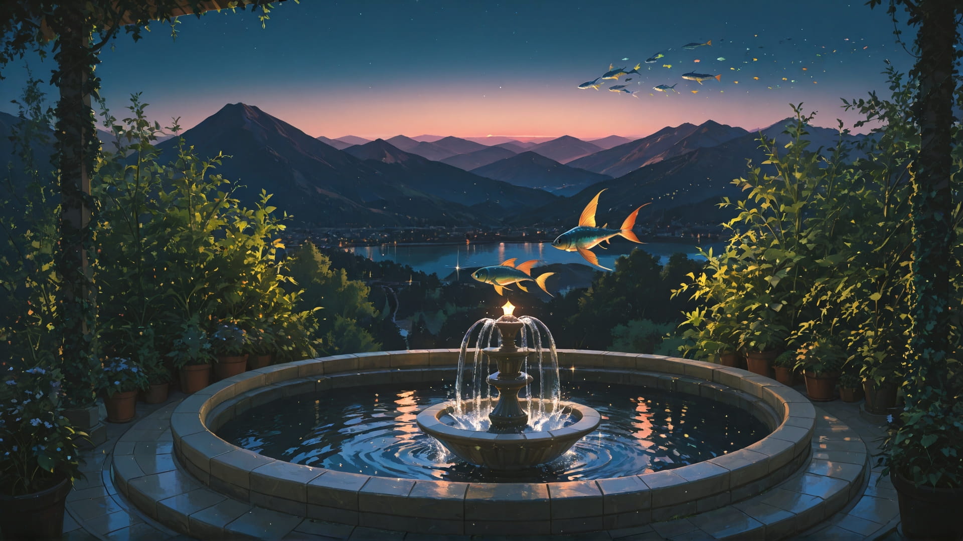 Green Night Mountain Marble smartphone wallpaper free download, vertical 16:9 format, Green, Night, Mountain, Summer