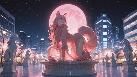 Pink Night City Marble smartphone wallpaper free download, vertical 9:16 format, Pink, Night, City, Winter 001