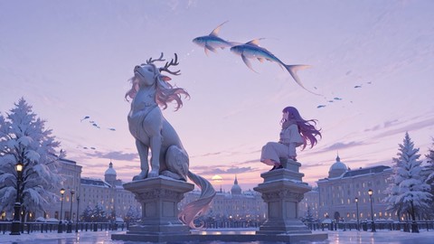 Purple Afternoon City Marble smartphone wallpaper free download, vertical 9:16 format, Purple, Afternoon, City, Winter