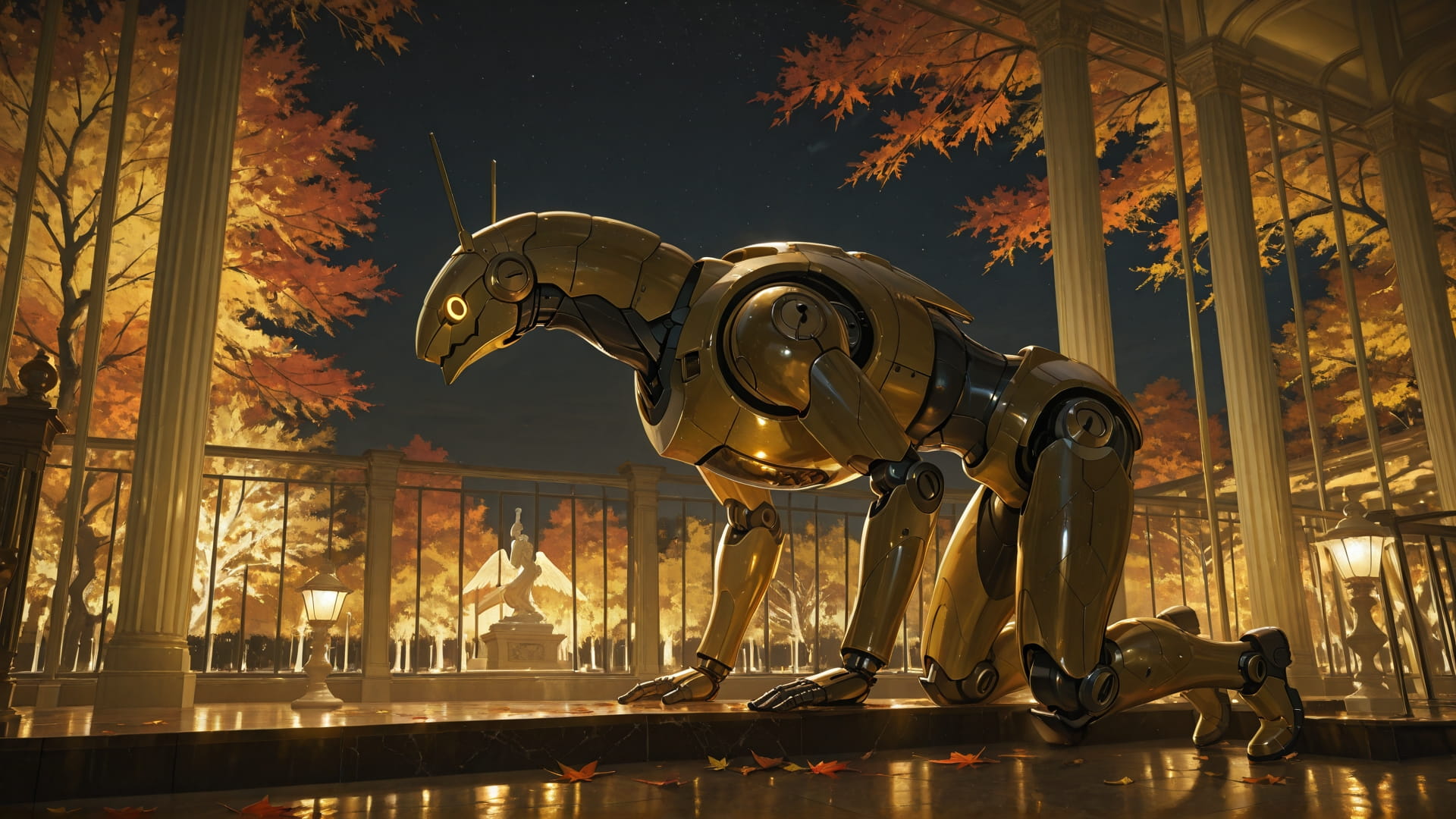 Yellow Night Sky Marble smartphone wallpaper free download, vertical 16:9 format, Yellow, Night, Sky, Autumn