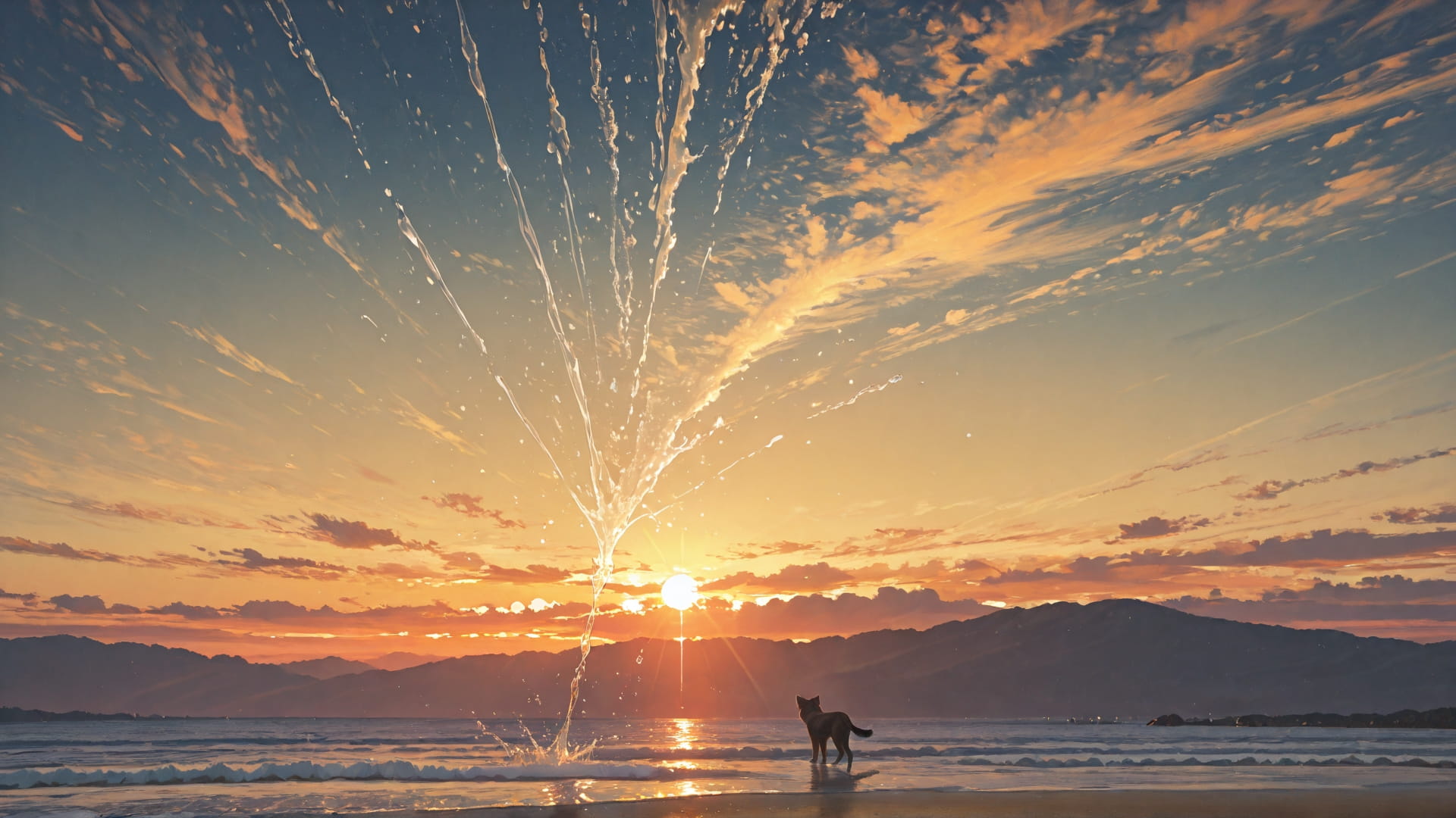 Yellow Sunset Sky Marble smartphone wallpaper free download, vertical 16:9 format, Yellow, Sunset, Sky, Summer