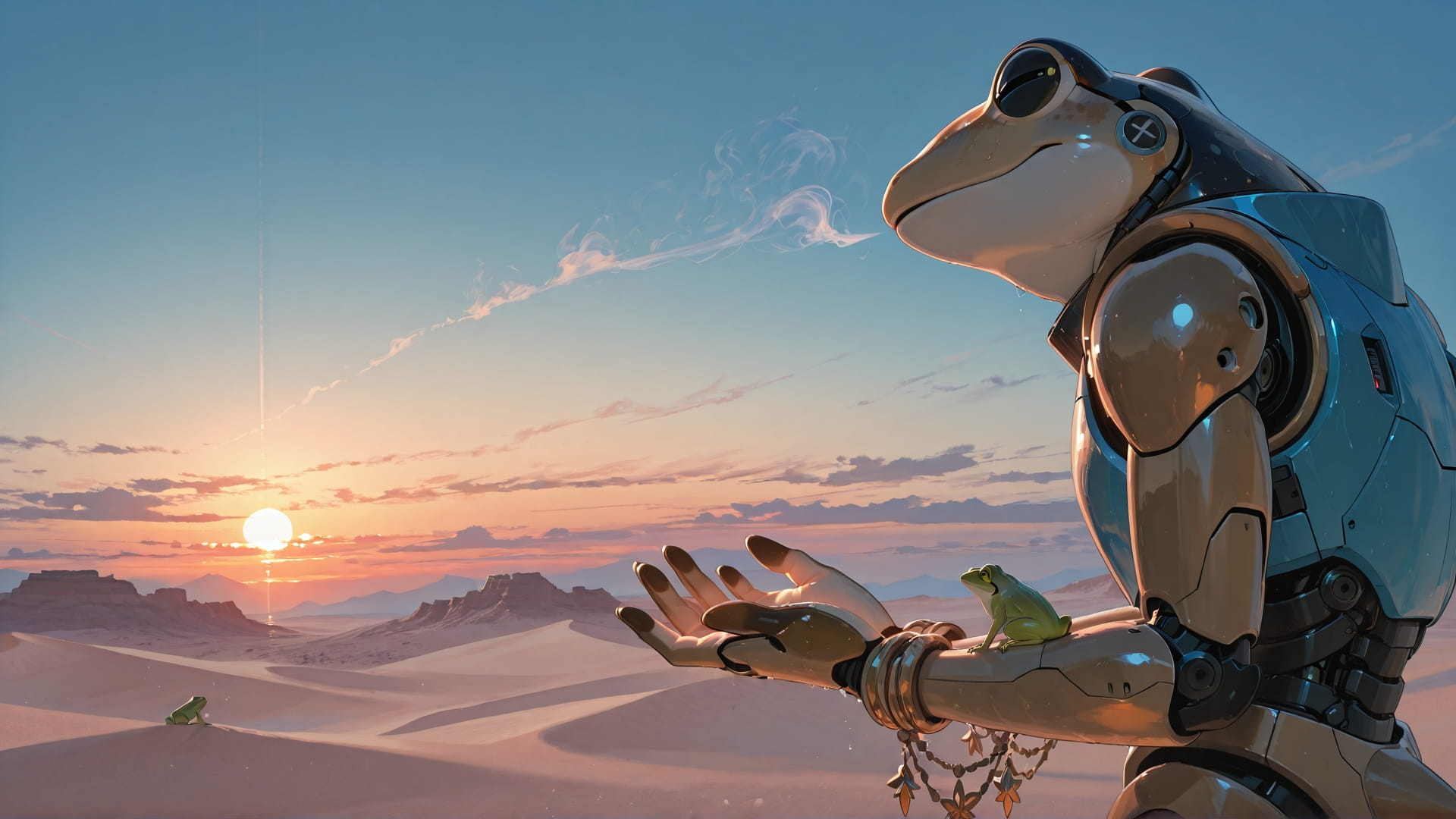 Blue Sunset Sky Mirage smartphone wallpaper free download, vertical 16:9 format, Blue, Sunset, Sky, Summer