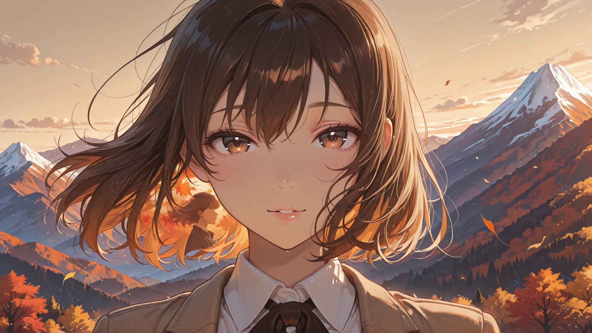 Brown Afternoon Mountain Mirage smartphone wallpaper free download, vertical 16:9 format, Brown, Afternoon, Mountain, Autumn 001