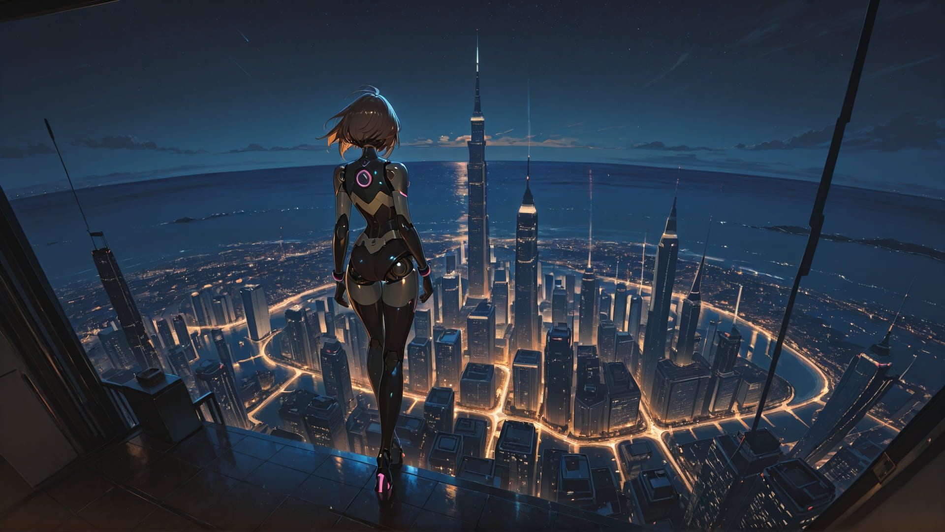 Brown Night Sea Mirage smartphone wallpaper free download, vertical 16:9 format, Brown, Night, Sea, Summer