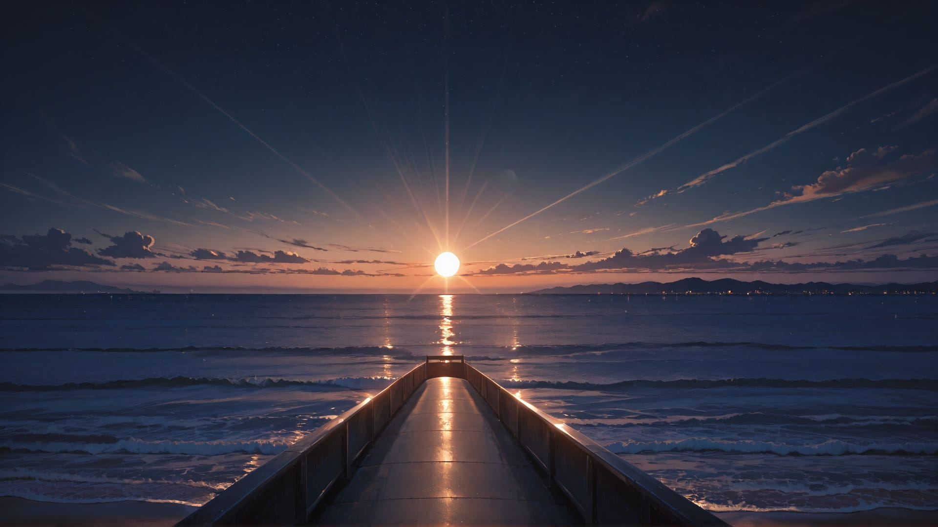 Brown Night Sea Mirage smartphone wallpaper free download, vertical 16:9 format, Brown, Night, Sea, Summer 001