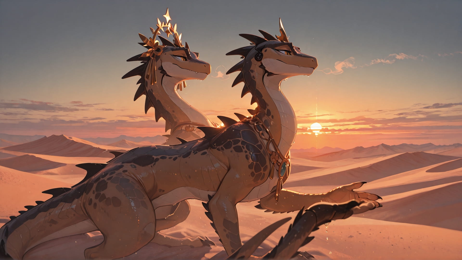 Orange Sunset Sky Mirage smartphone wallpaper free download, vertical 16:9 format, Orange, Sunset, Sky, Winter