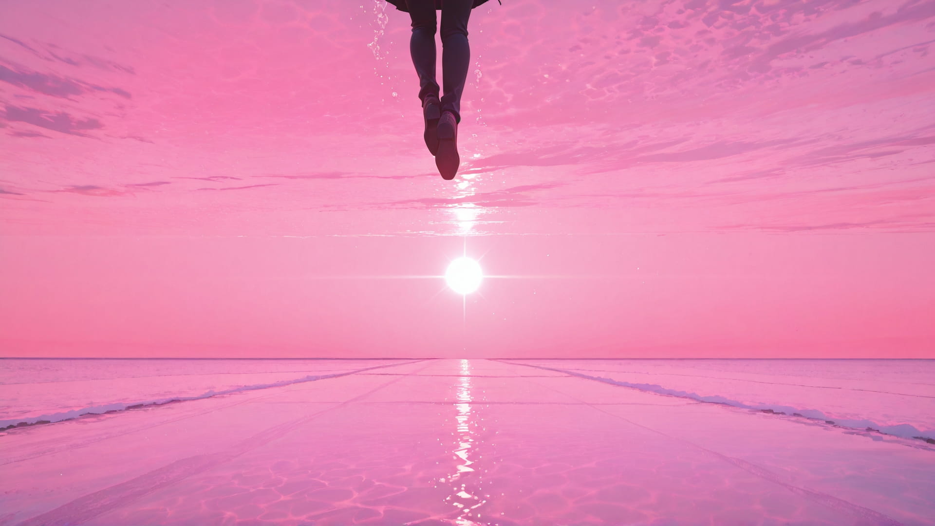 Pink Afternoon Sea Mirage smartphone wallpaper free download, vertical 16:9 format, Pink, Afternoon, Sea, Winter