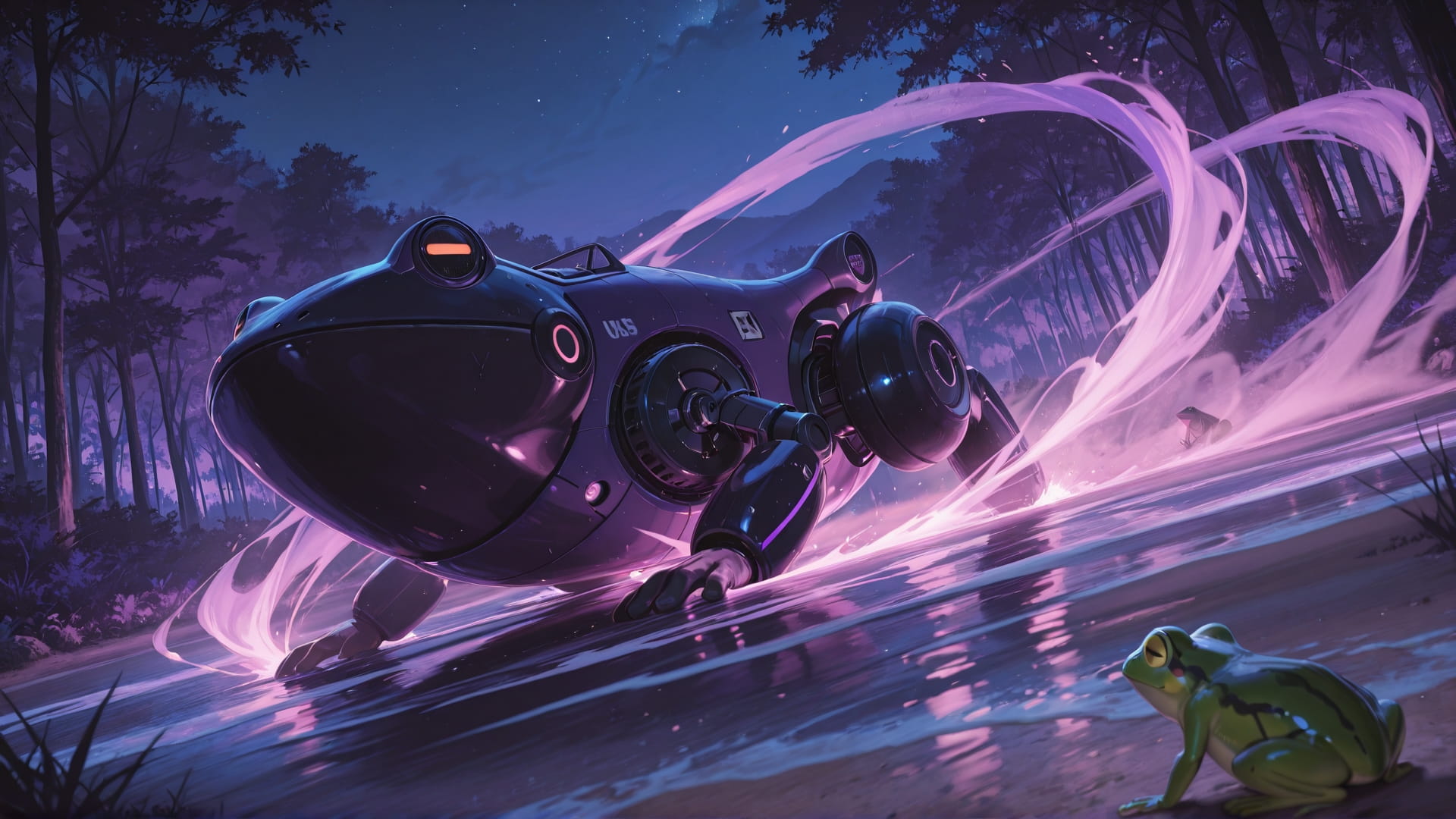 Purple Night Nature Mirage smartphone wallpaper free download, vertical 16:9 format, Purple, Night, Nature, Summer