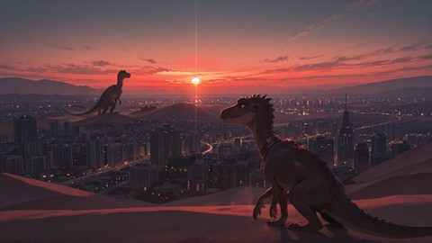 Red Sunset City Mirage smartphone wallpaper free download, vertical 9:16 format, Red, Sunset, City, Winter