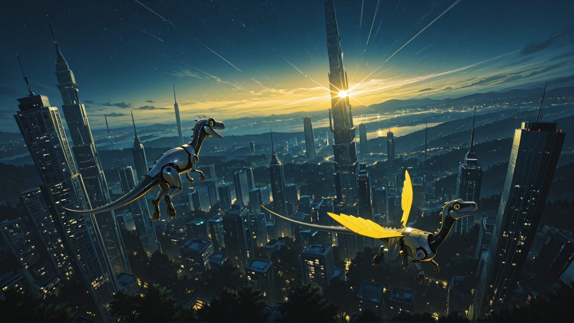 Yellow Night Nature Mirage smartphone wallpaper free download, vertical 16:9 format, Yellow, Night, Nature, Summer