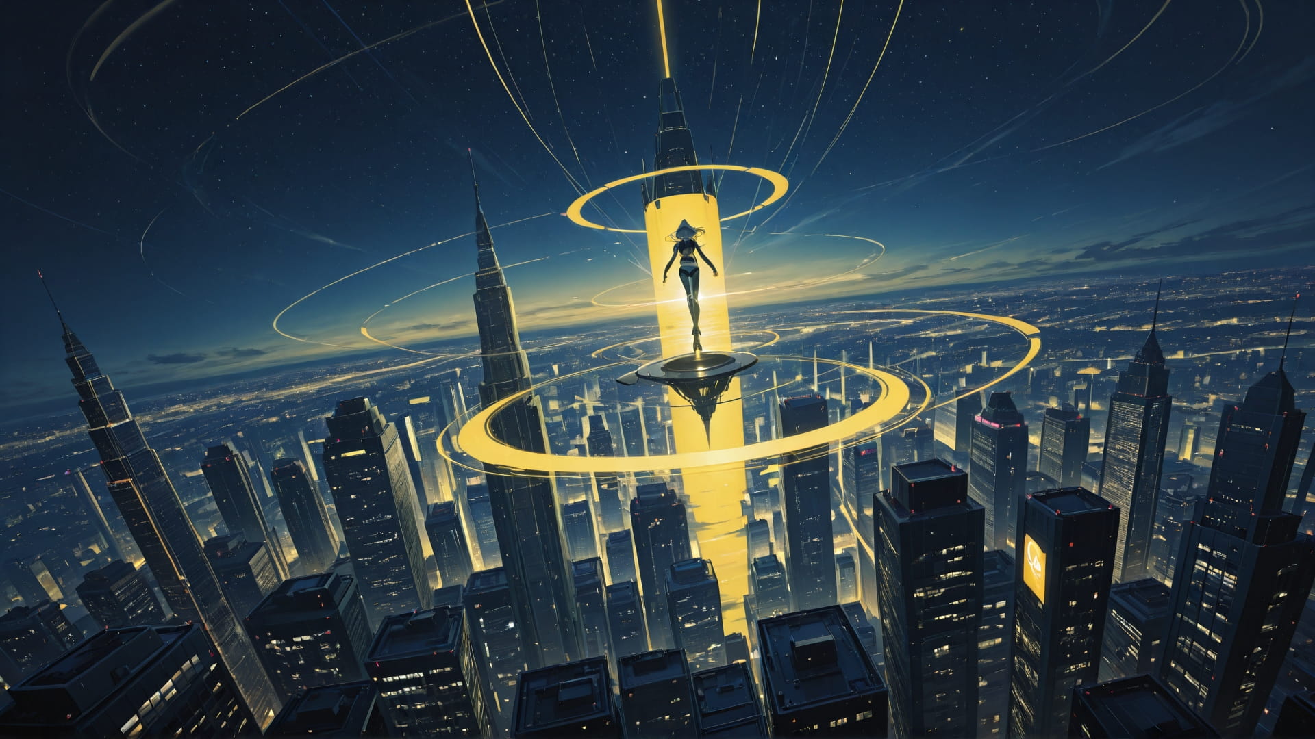 Yellow Night Sky Mirage smartphone wallpaper free download, vertical 16:9 format, Yellow, Night, Sky, Summer