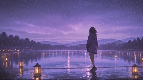 Purple Night Sea Monsoon smartphone wallpaper free download, vertical 9:16 format, Purple, Night, Sea, Spring