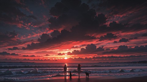 Red Sunset Sky Monsoon smartphone wallpaper free download, vertical 9:16 format, Red, Sunset, Sky, Summer