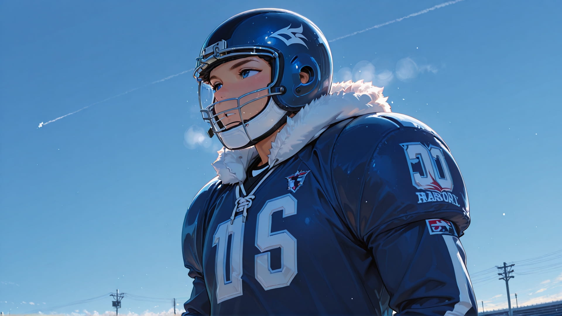 Blue Afternoon Sky NFL smartphone wallpaper free download, vertical 16:9 format, Blue, Afternoon, Sky, Winter 001
