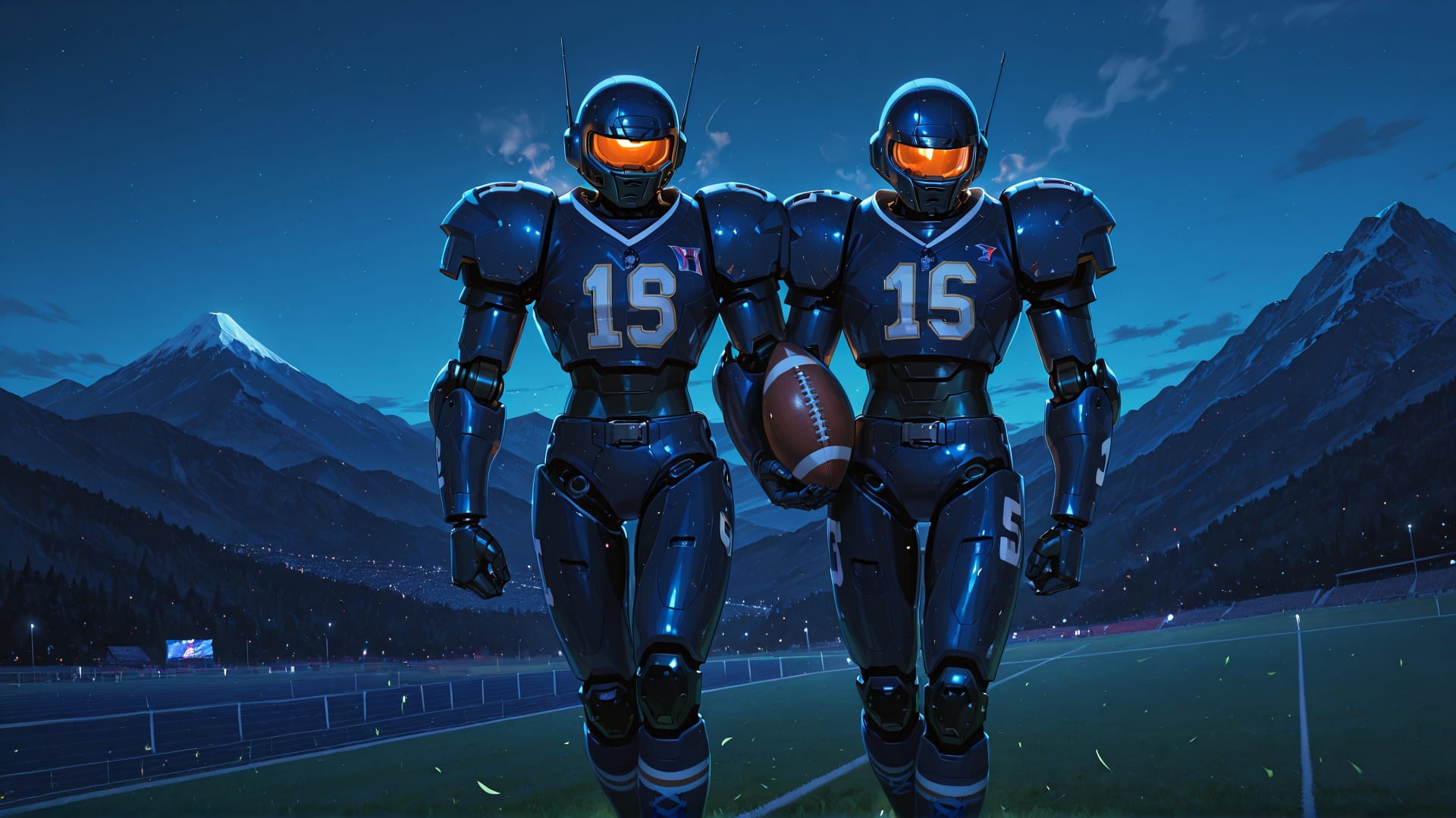 Blue Night Mountain NFL smartphone wallpaper free download, vertical 16:9 format, Blue, Night, Mountain, Summer