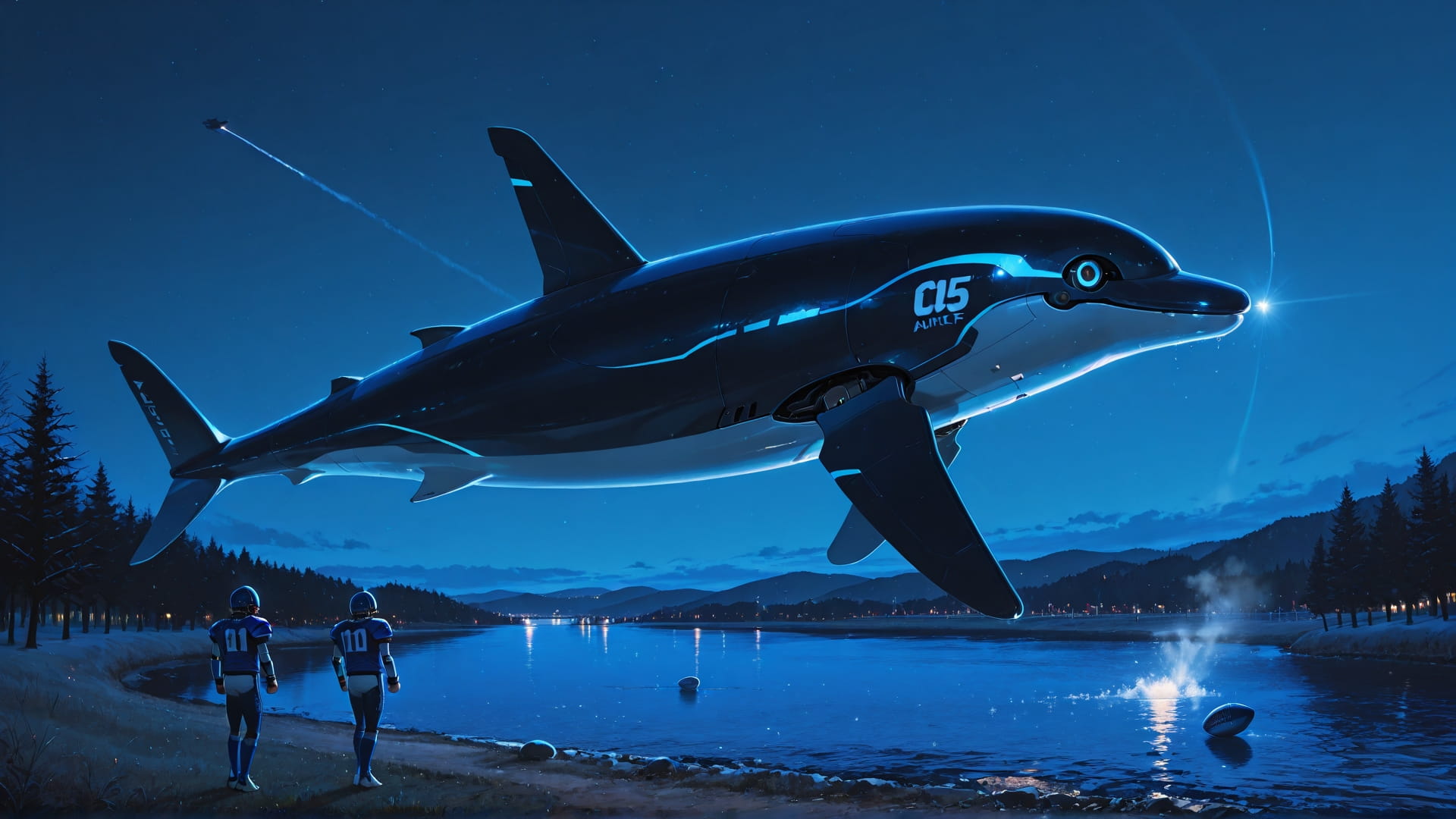 Blue Night Sea NFL smartphone wallpaper free download, vertical 9:16 format, Blue, Night, Sea, Winter