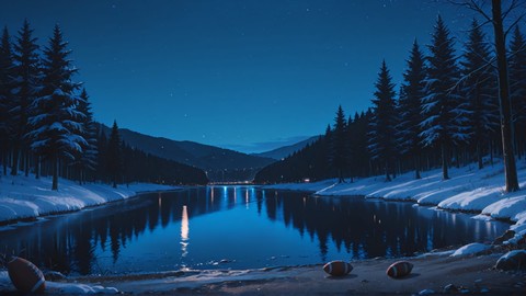 Blue Night Sea NFL smartphone wallpaper free download, vertical 9:16 format, Blue, Night, Sea, Winter 001