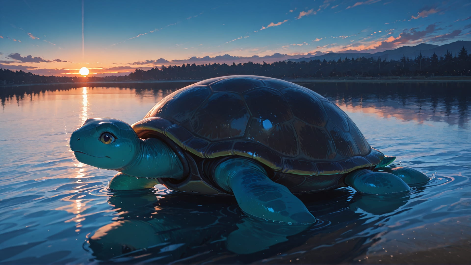 Blue Sunset Sea NFL smartphone wallpaper free download, vertical 16:9 format, Blue, Sunset, Sea, Spring