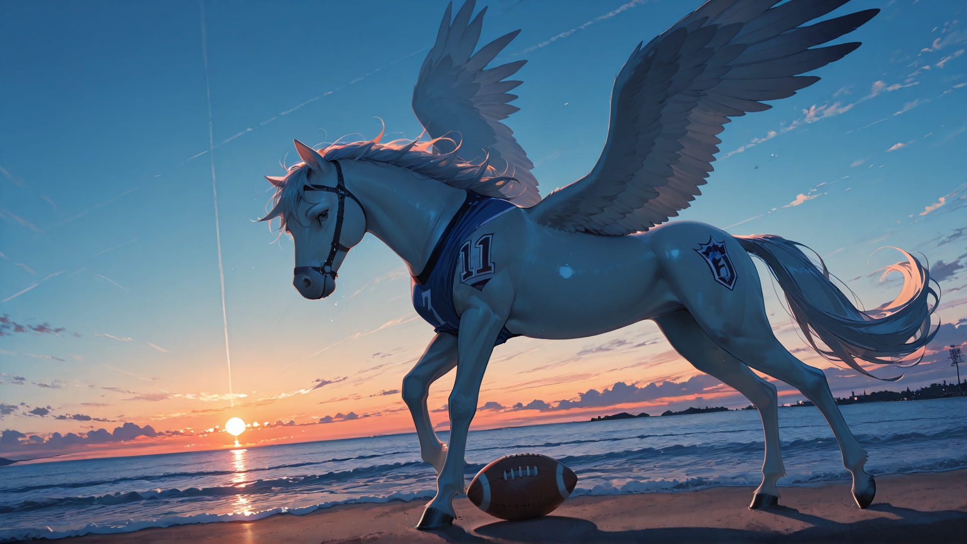 Blue Sunset Sea NFL smartphone wallpaper free download, vertical 16:9 format, Blue, Sunset, Sea, Summer