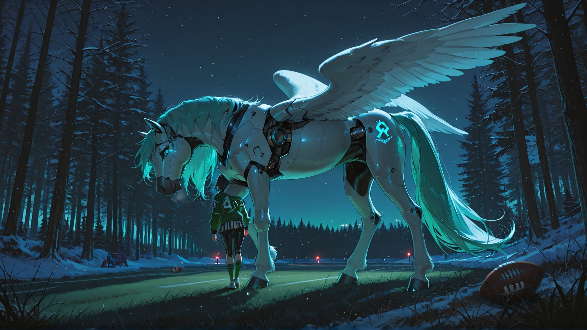 Green Night Nature NFL smartphone wallpaper free download, vertical 16:9 format, Green, Night, Nature, Winter